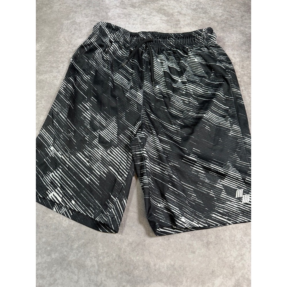 The Childrens Place Sport Boys Shorts Large 10 12 Black White Athletic Gym Mesh
